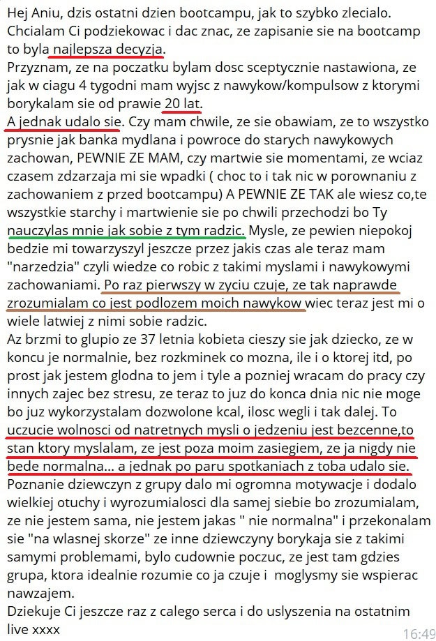 Monika Bootcamp podkreślone